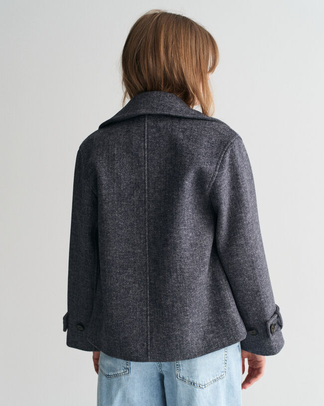 Veste courte en laine Herringbone