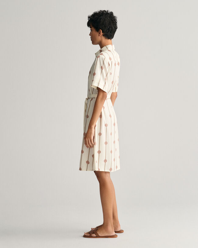 Robe-chemise imprimée à manches courtes