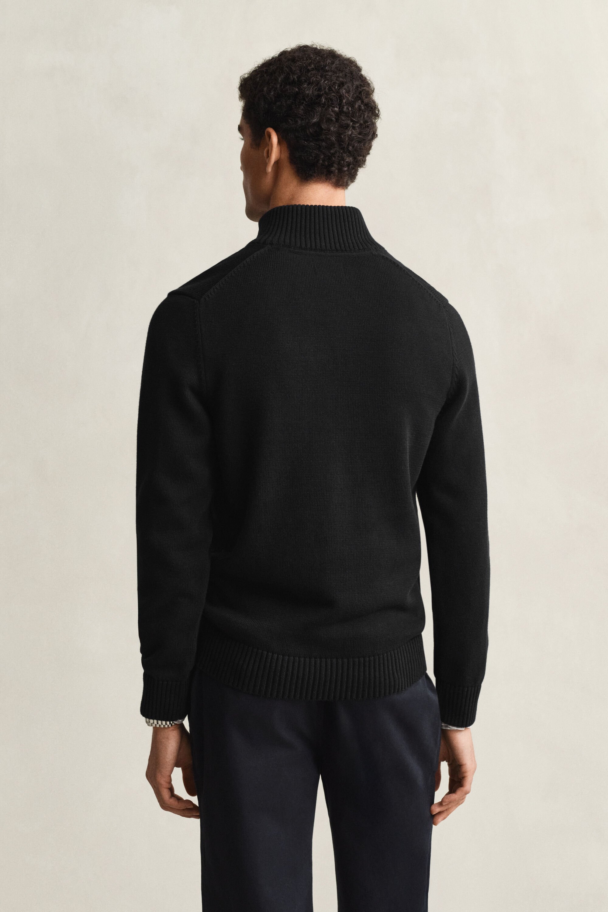 Pull en coton décontracté à demi-zip