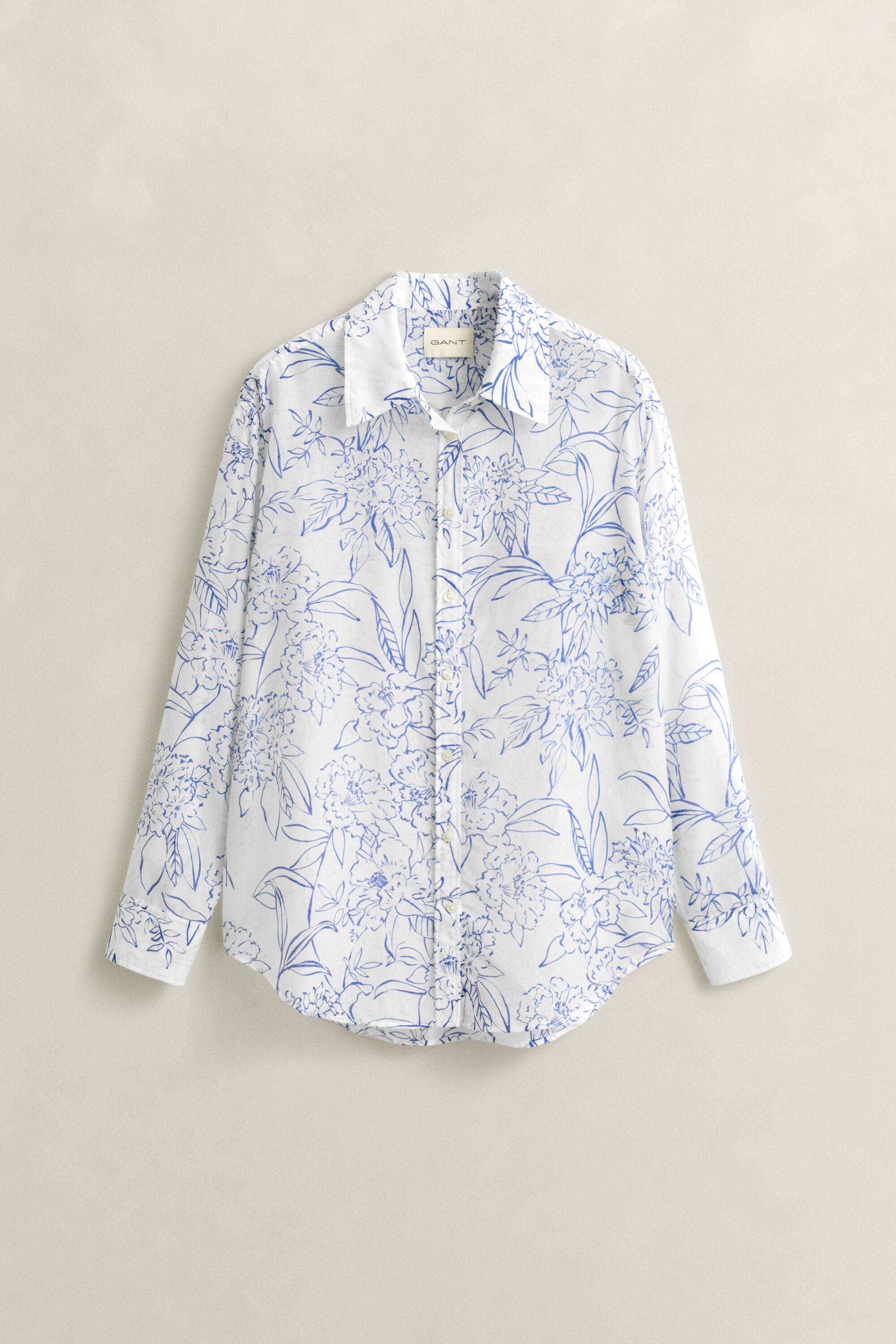 Chemise en coton et soie à fleurs