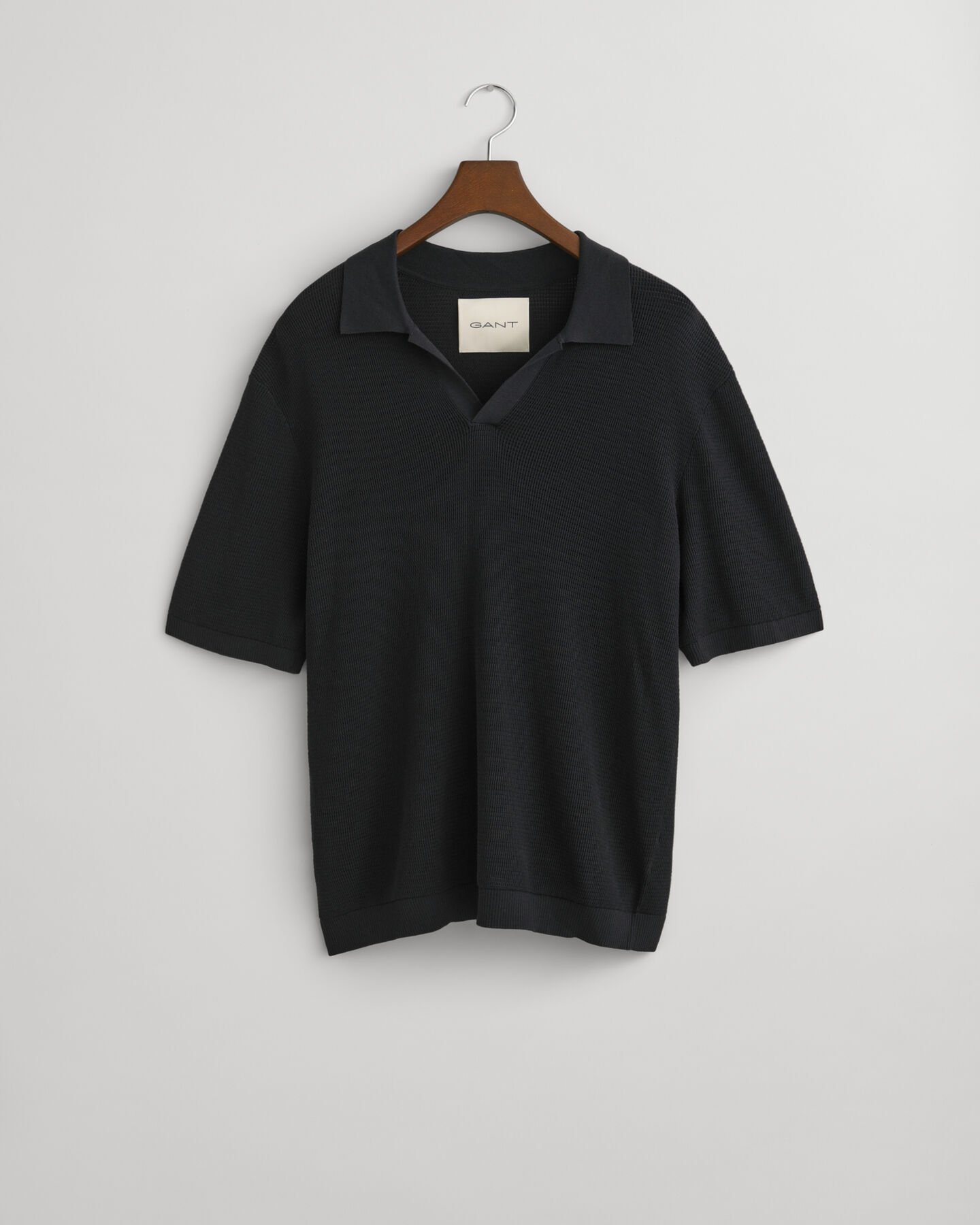 Pull fa&ccedil;on polo &agrave; maille ouverte