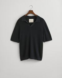 Pull fa&ccedil;on polo &agrave; maille ouverte