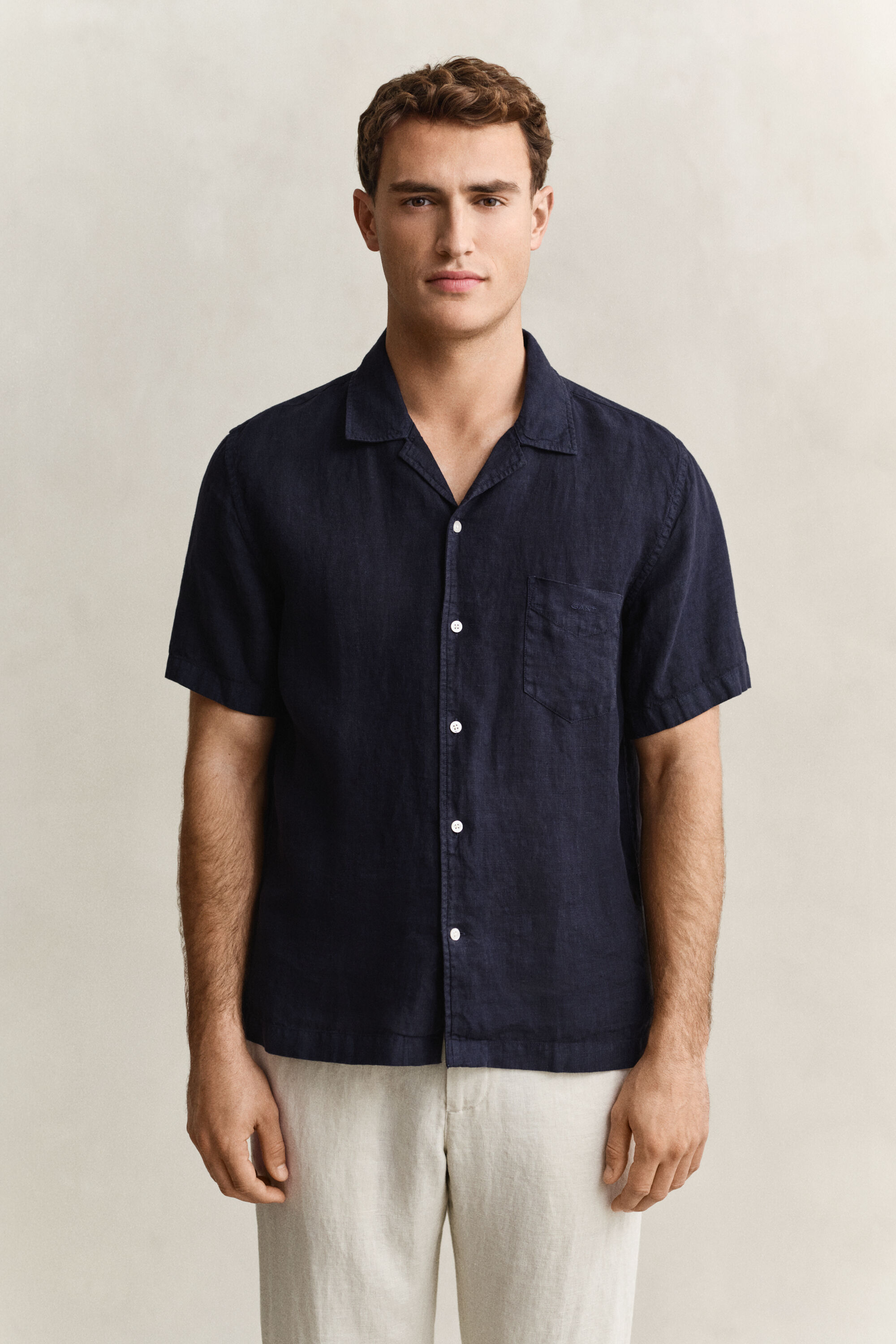 Chemise à manches courtes en lin