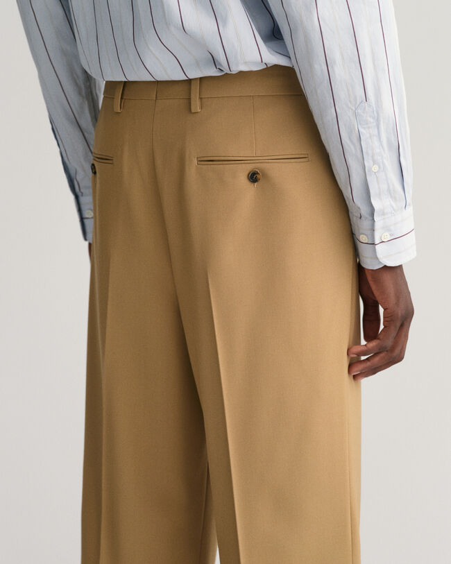 Pantalon plissé à jambes larges