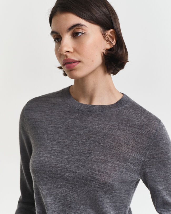 Pull col rond en laine mérinos extrafine