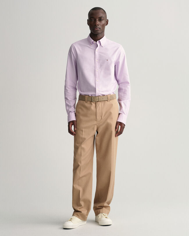 Chemise slim fit en coton Oxford