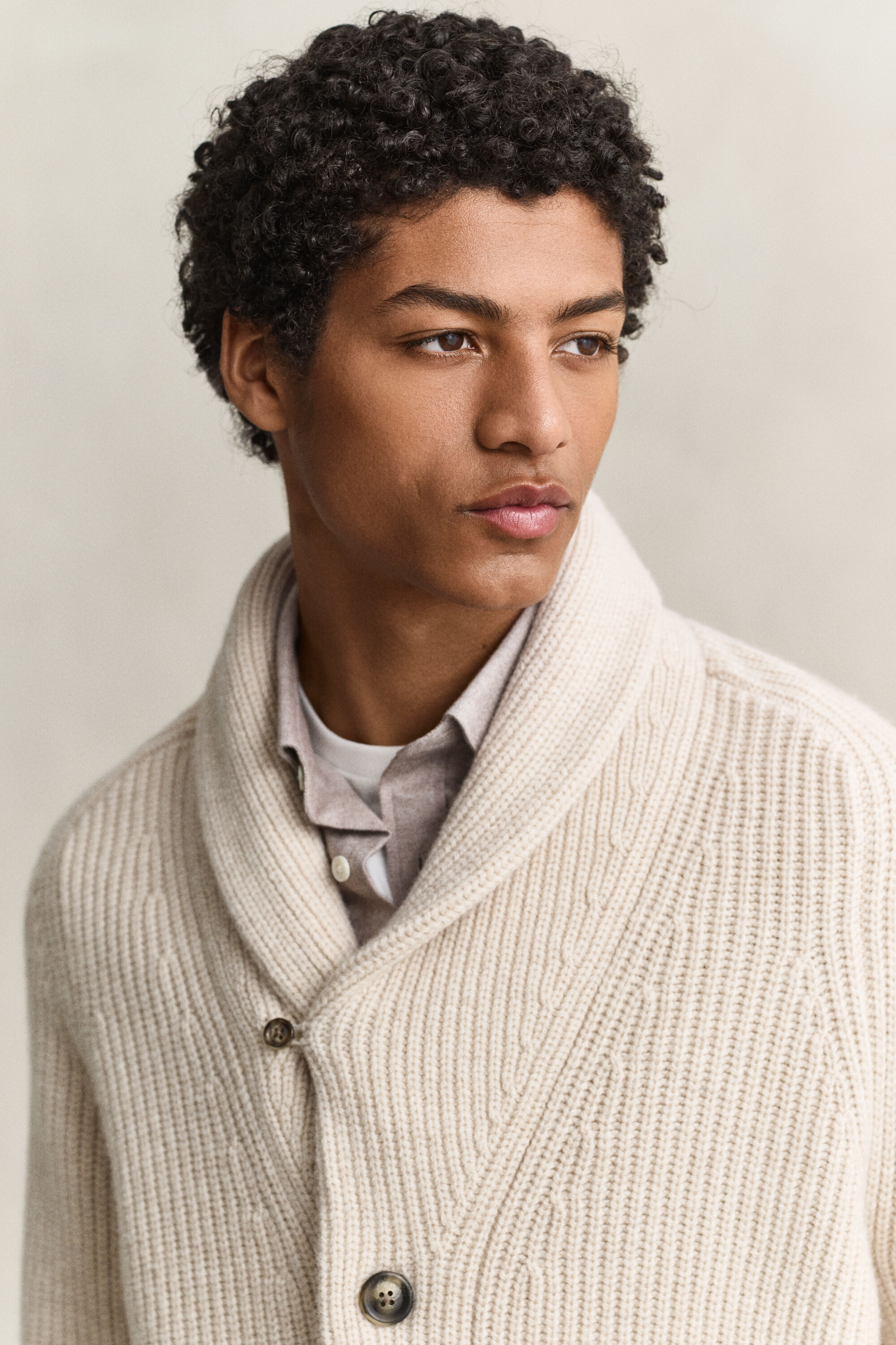 Cardigan en laine mélangée à rayures