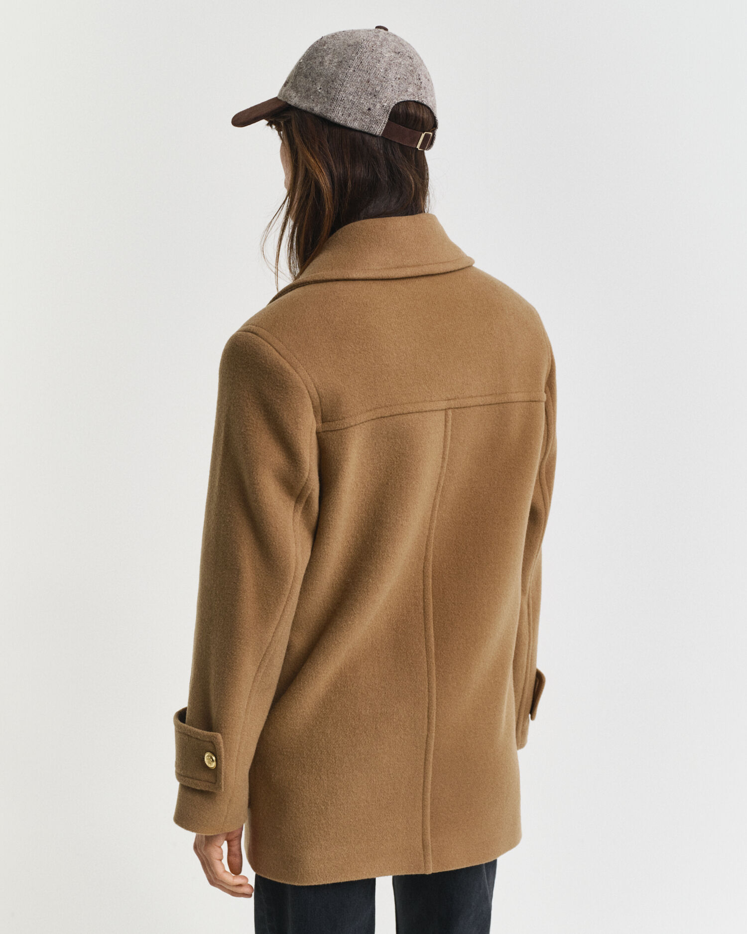 Caban mi-long en laine