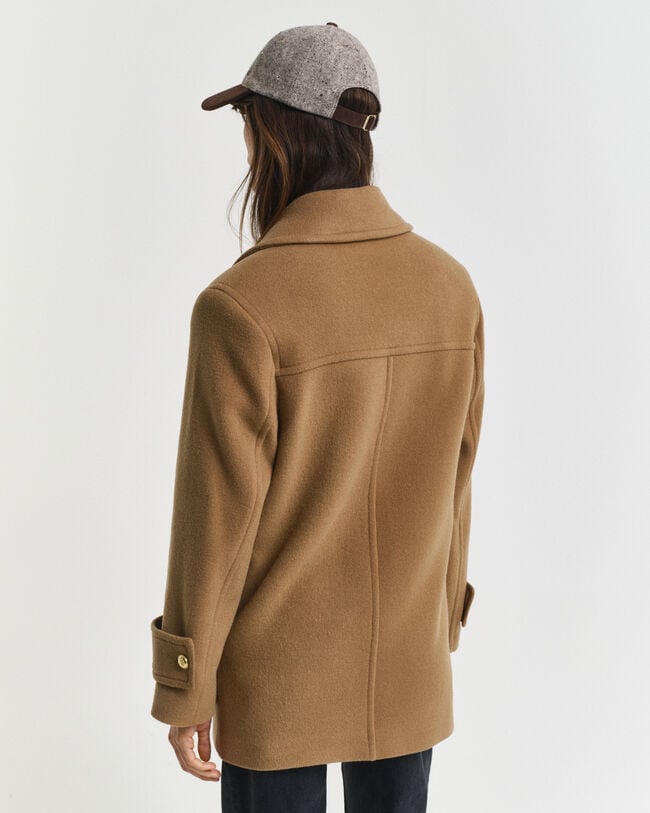 Caban mi-long en laine