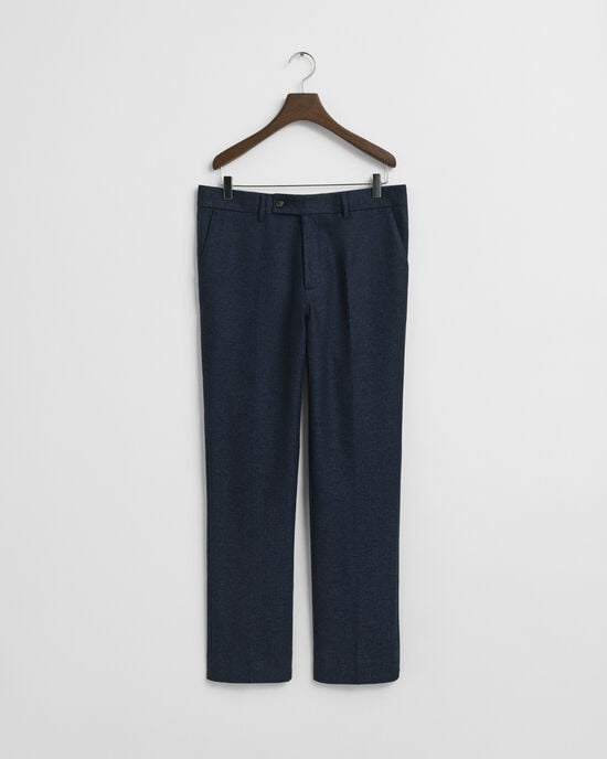 Pantalon de costume coupe slim en flanelle à chevrons