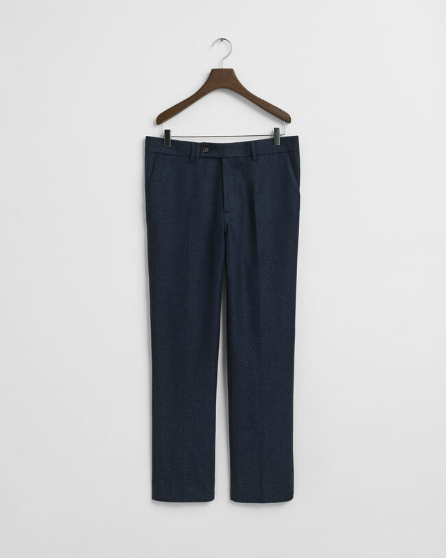 Pantalon de costume coupe slim en flanelle à chevrons