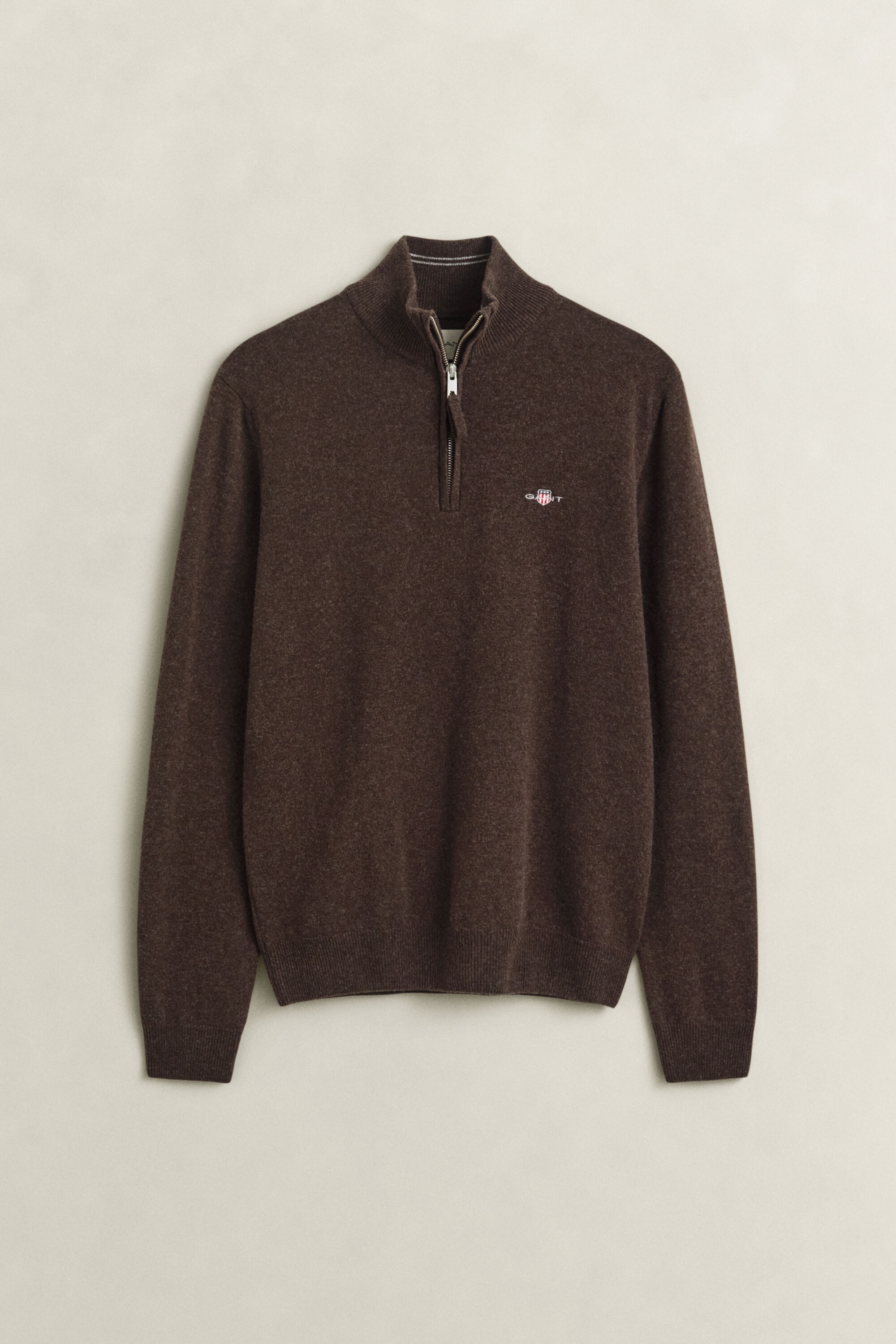 Pull à demi-zip en laine d’agneau