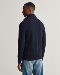 Pull zippé côtelé Texture