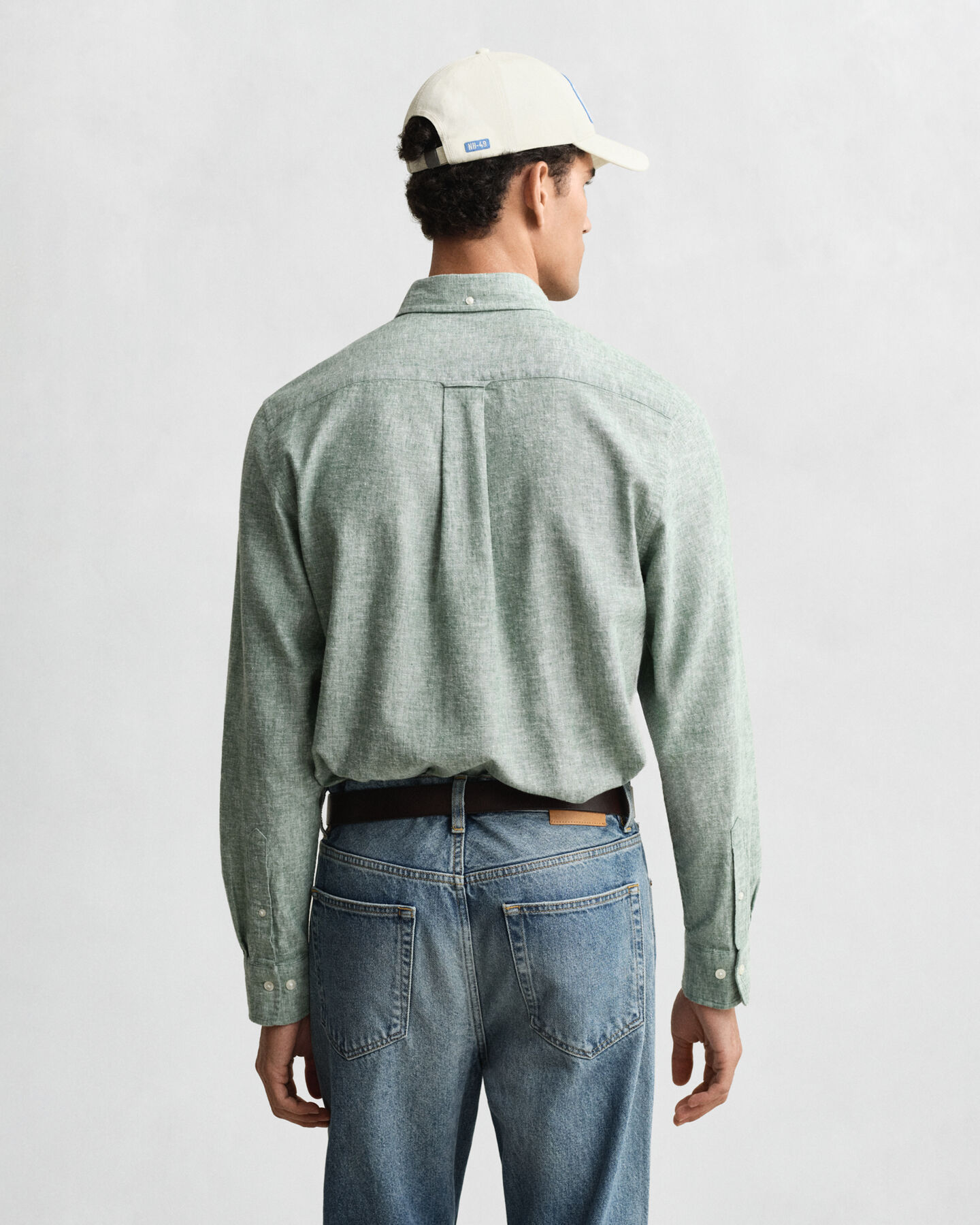 Chemise coupe regular en coton et lin