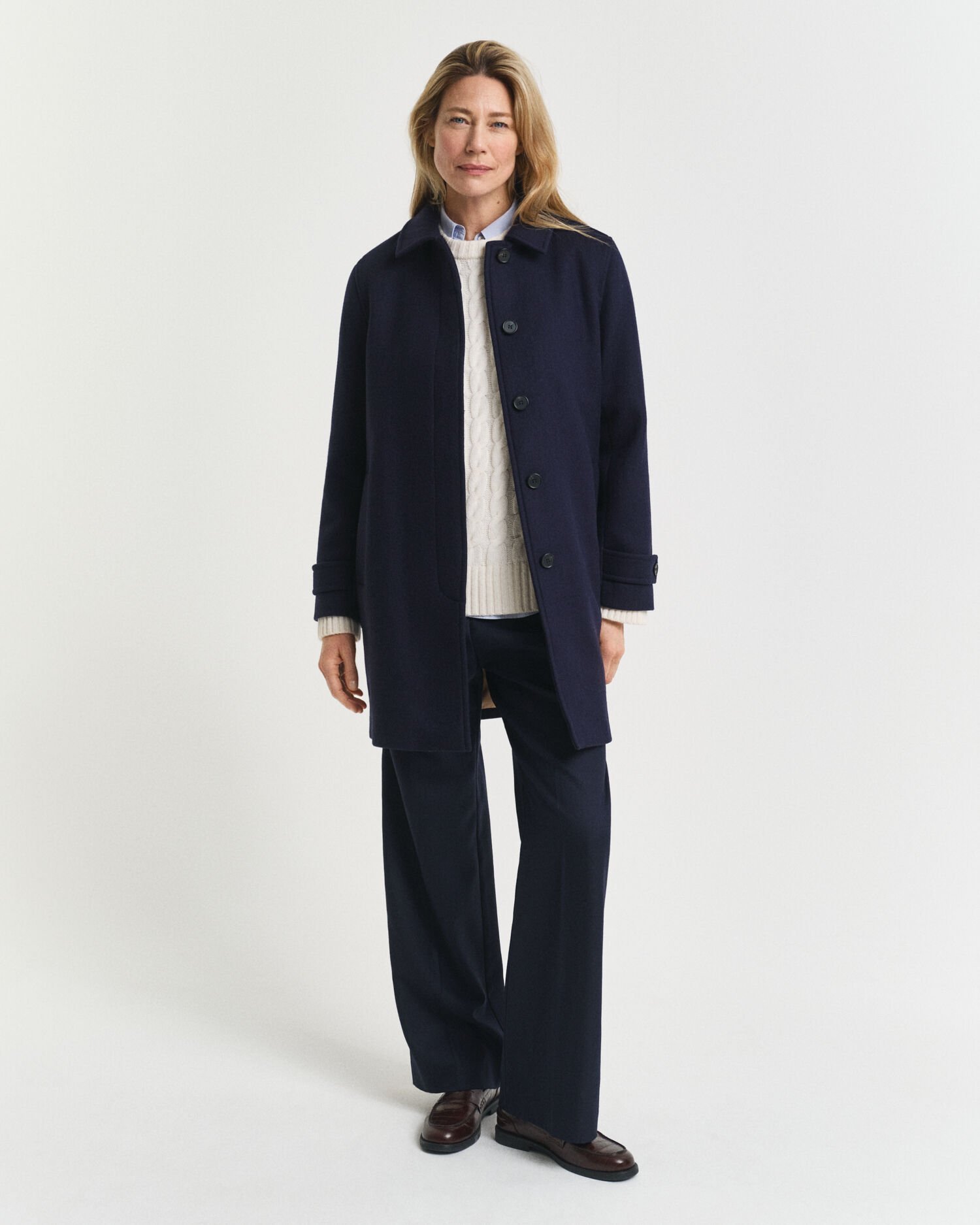 Caban en laine mélangée