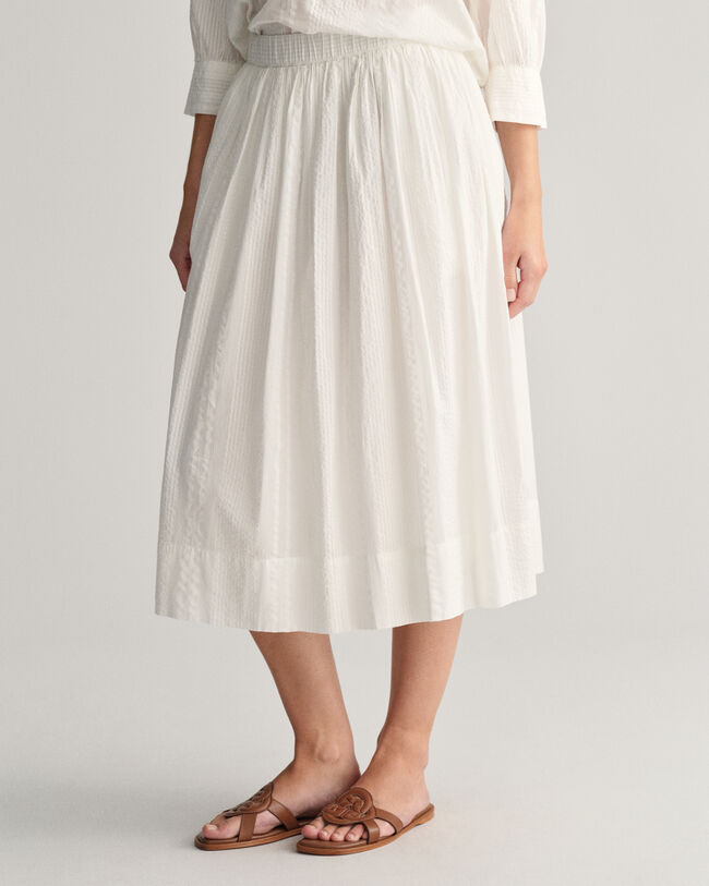 Jupe à rayures Seersucker Pull-On