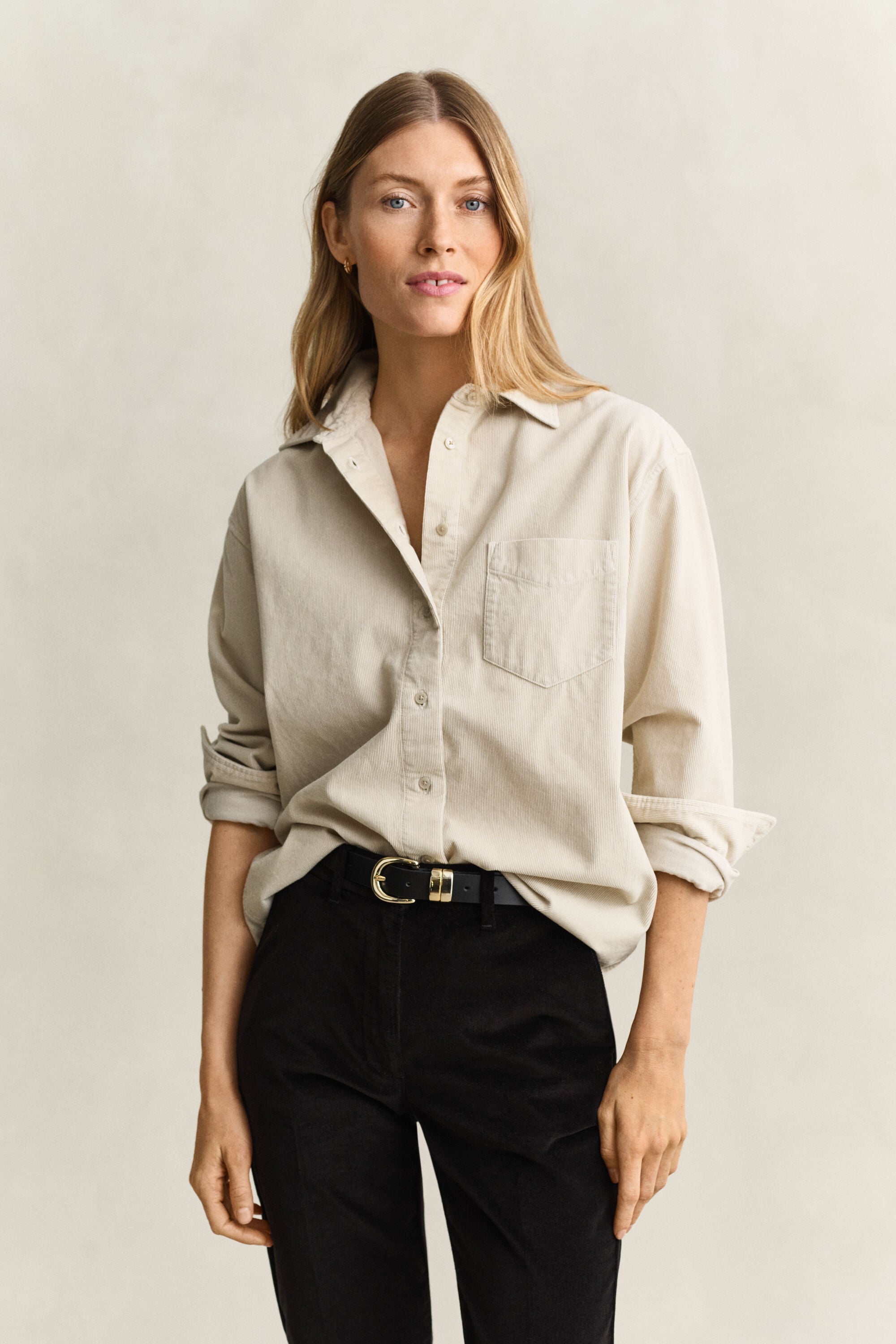 Chemise décontractée en velours côtelé