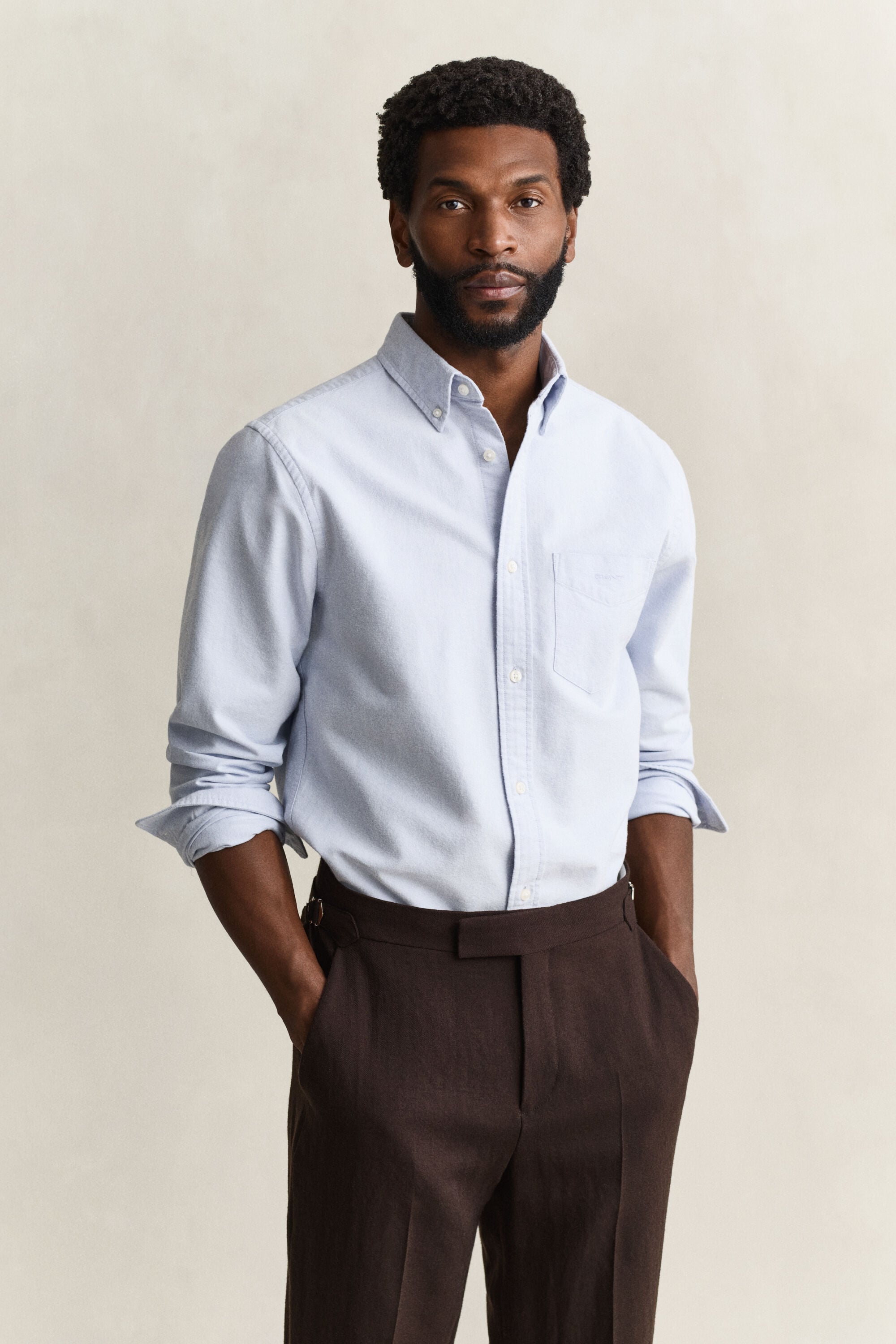 Chemise en coton Oxford brossé
