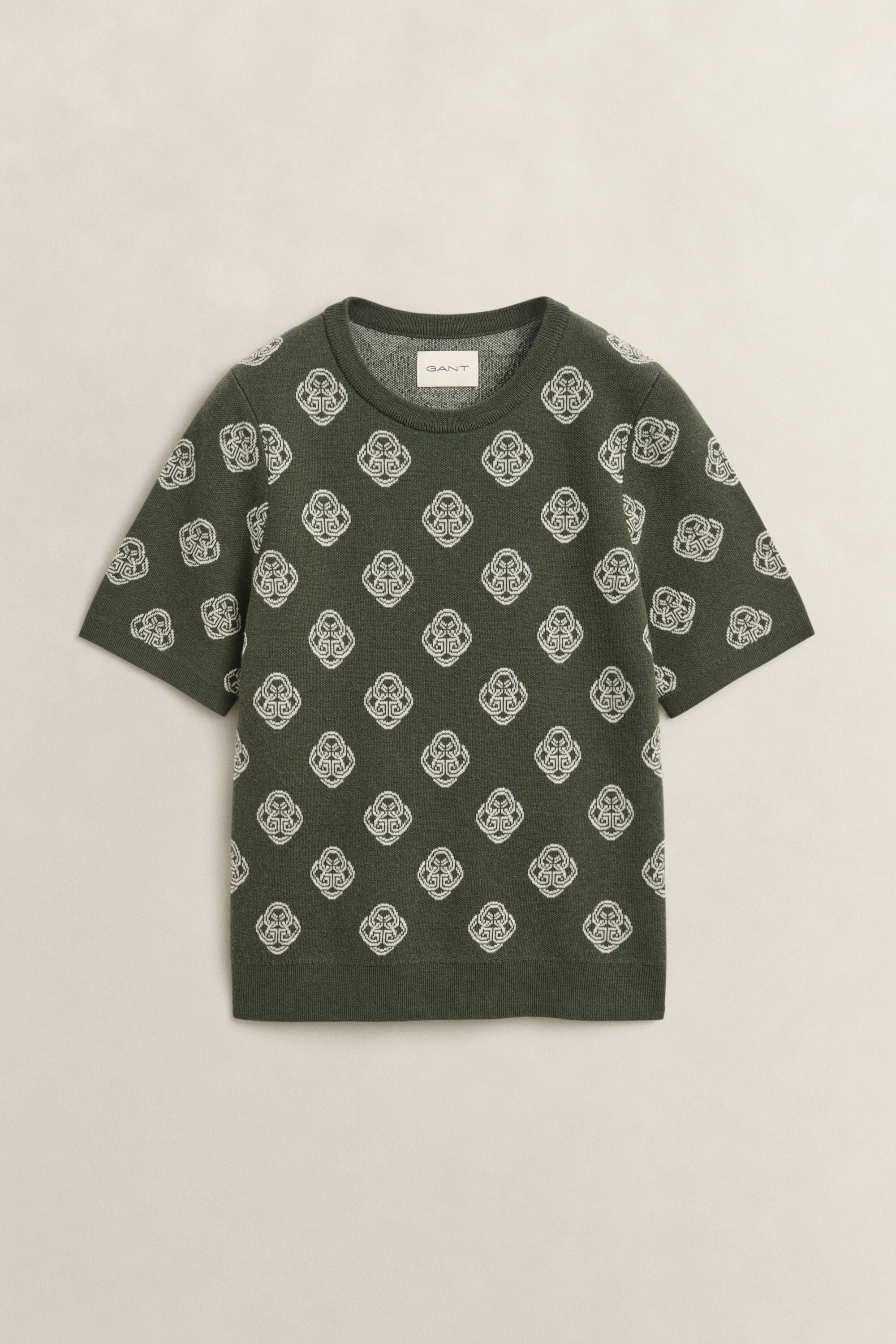 Pull en maille jacquard avec monogramme