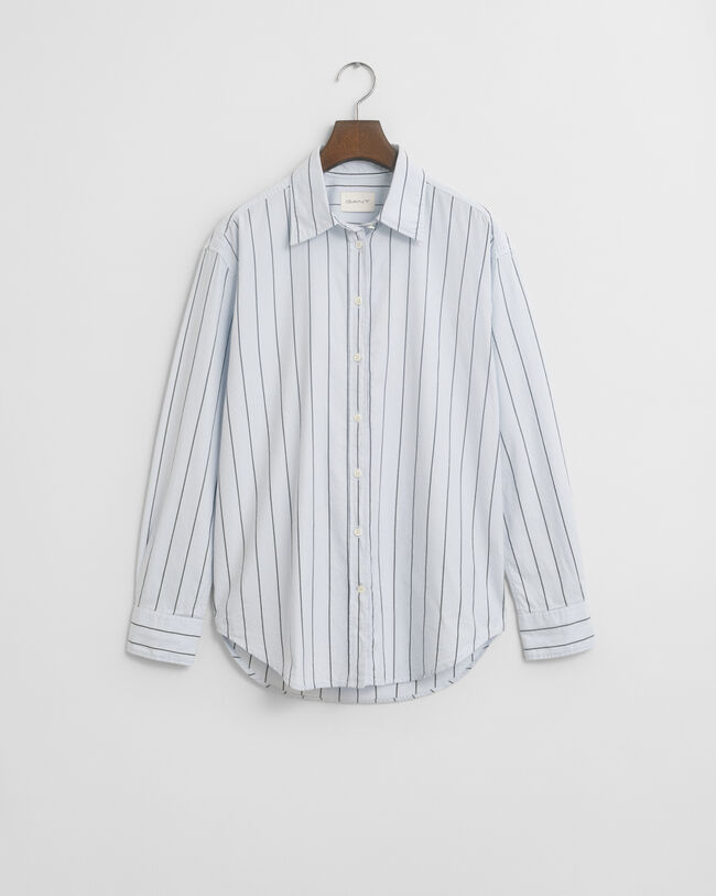 Chemise coupe décontractée en coton Oxford Luxury à rayures