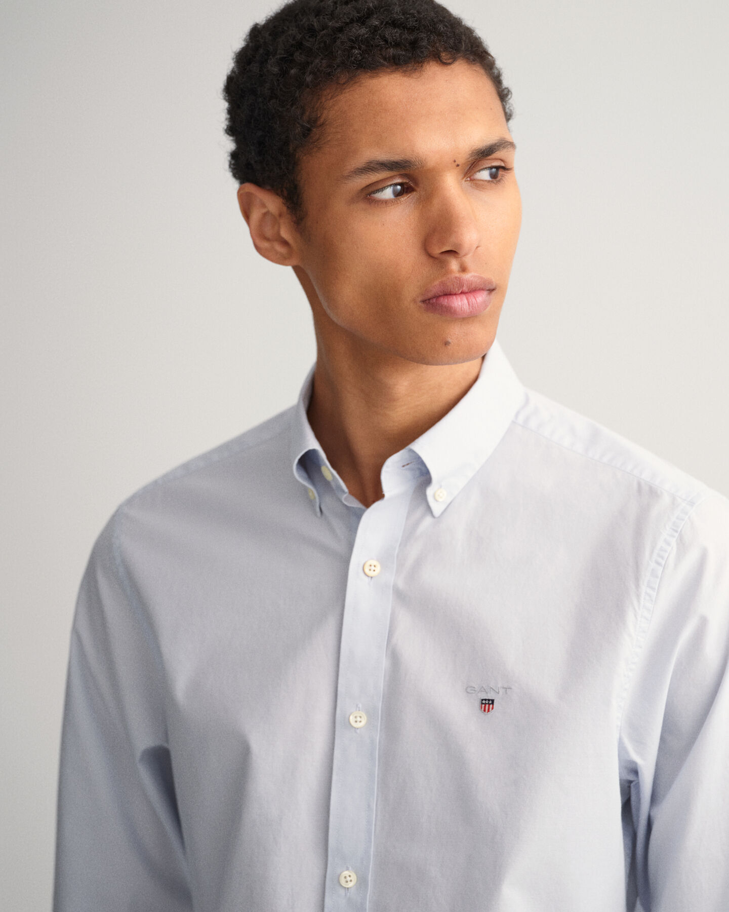 Chemise slim fit en popeline de coton