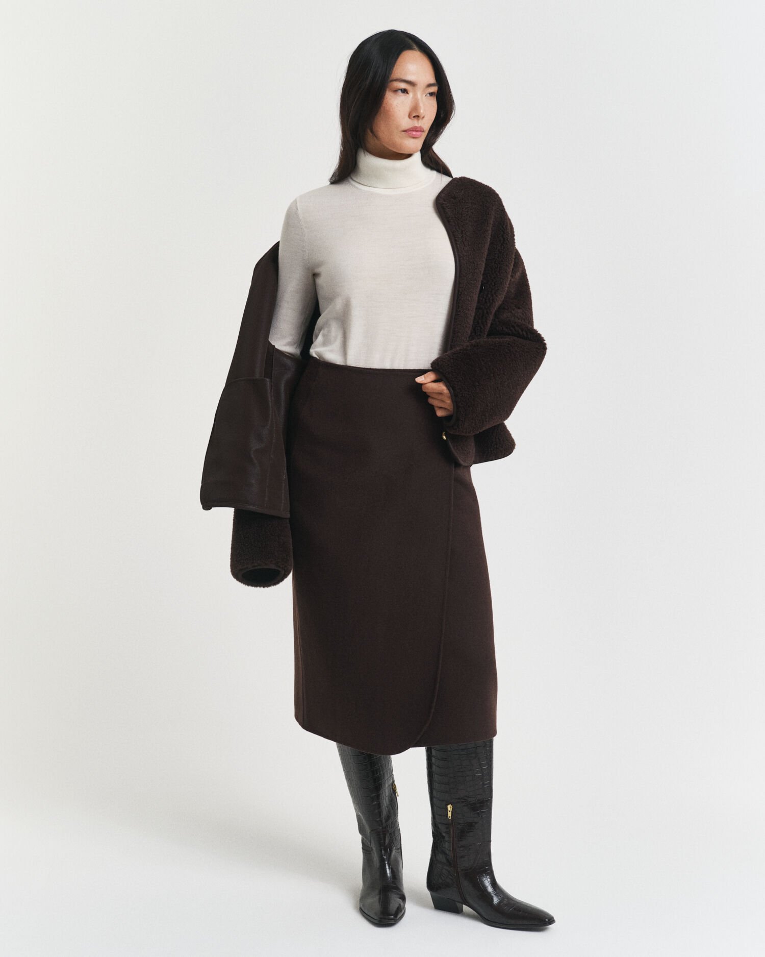 Pull col roulé en laine mérinos extrafine