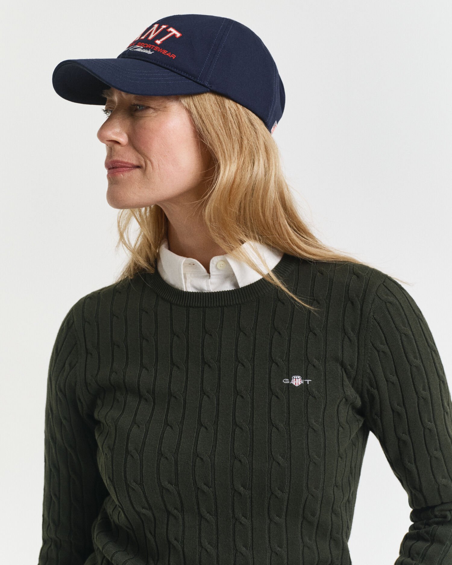 Pull col rond en maille torsadée