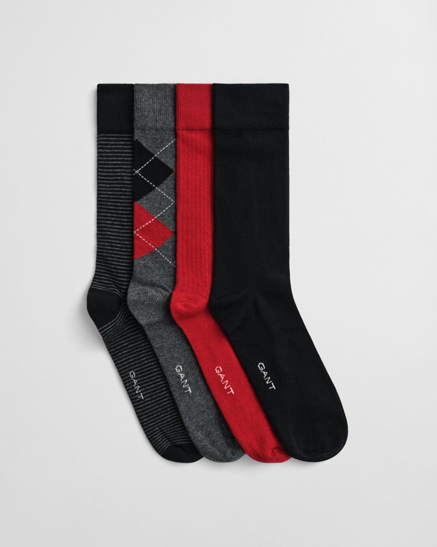Coffret cadeau de 4 paires de chaussettes à motif argyle et à rayures