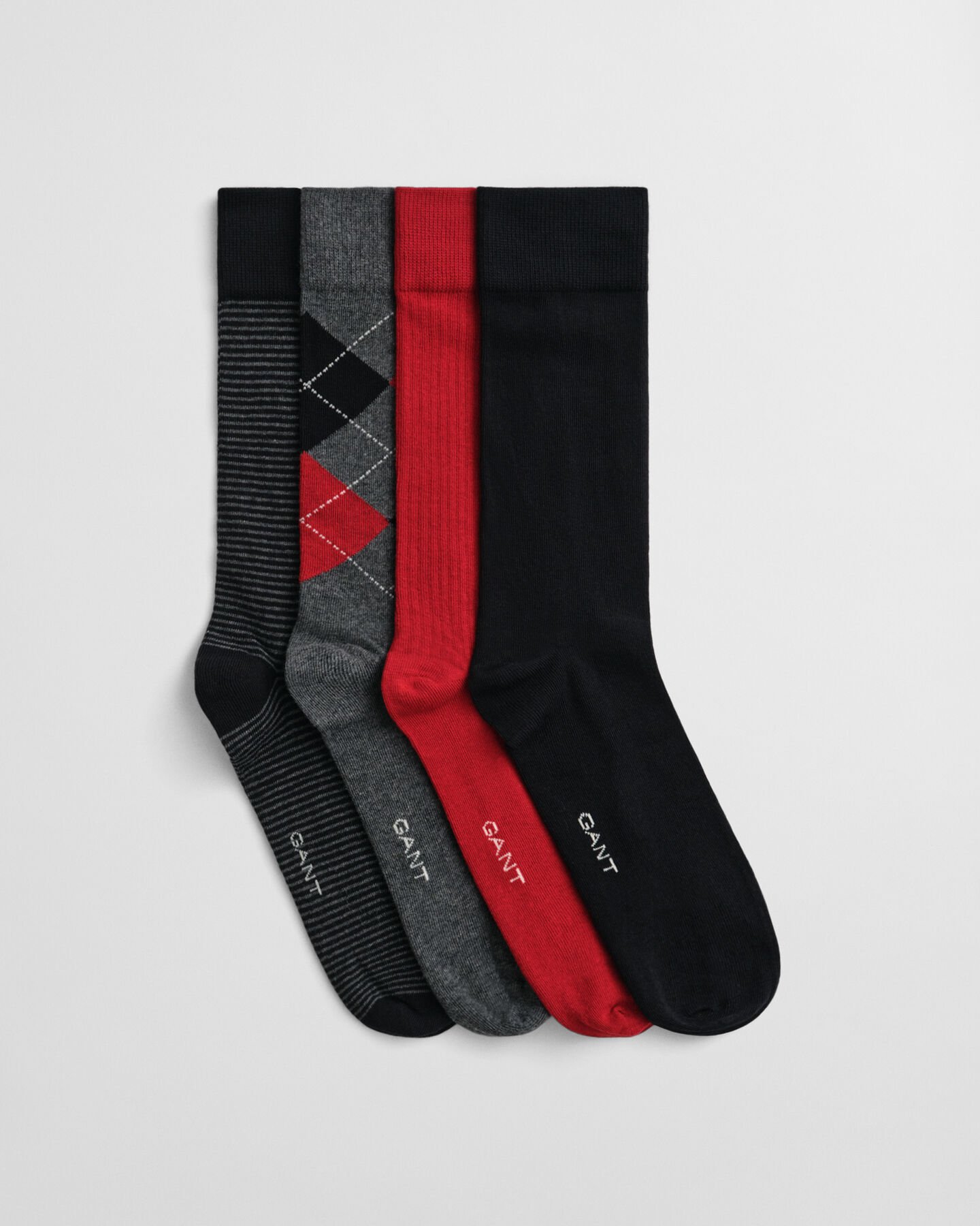 Coffret cadeau de 4 paires de chaussettes à motif argyle et à rayures