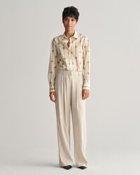 Chemise regular fit en voile de coton &agrave; rayures Monogram