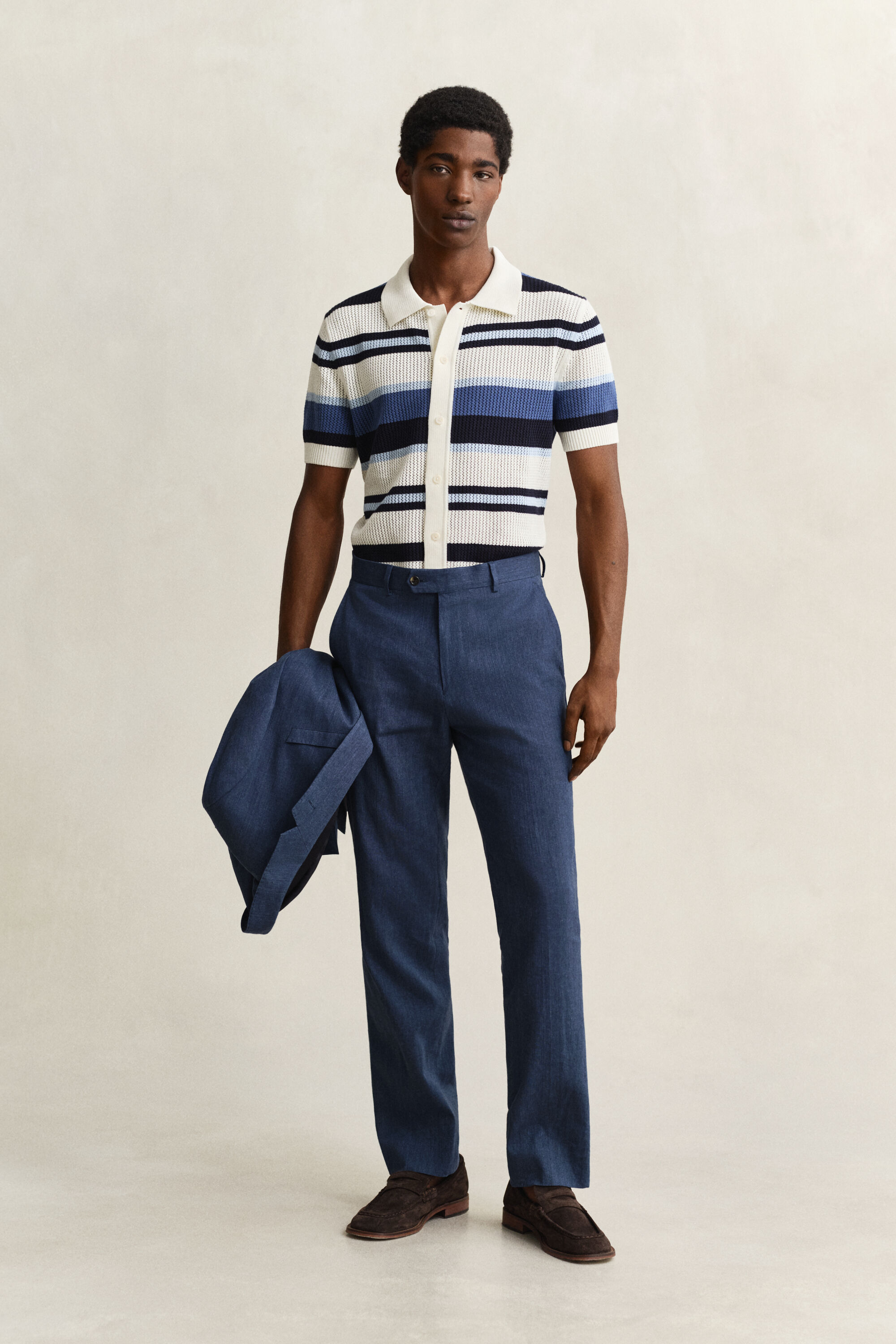 Pantalon de costume en lin mélangé