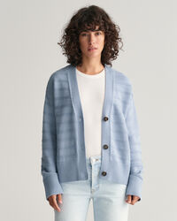 Cardigan en coton à rayures Tonal
