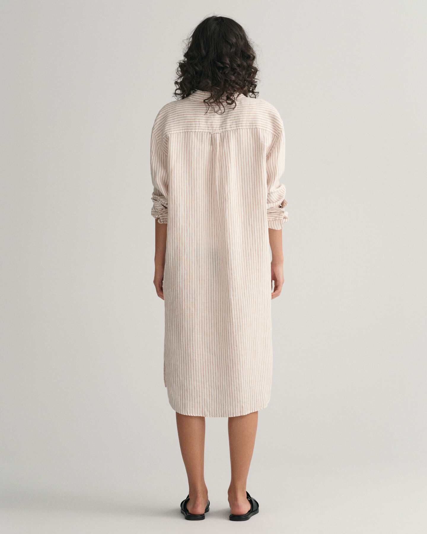 Robe-chemise en lin à rayures