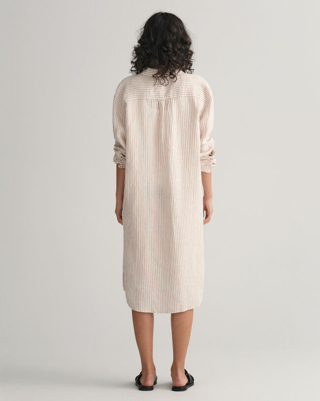 Robe-chemise en lin à rayures