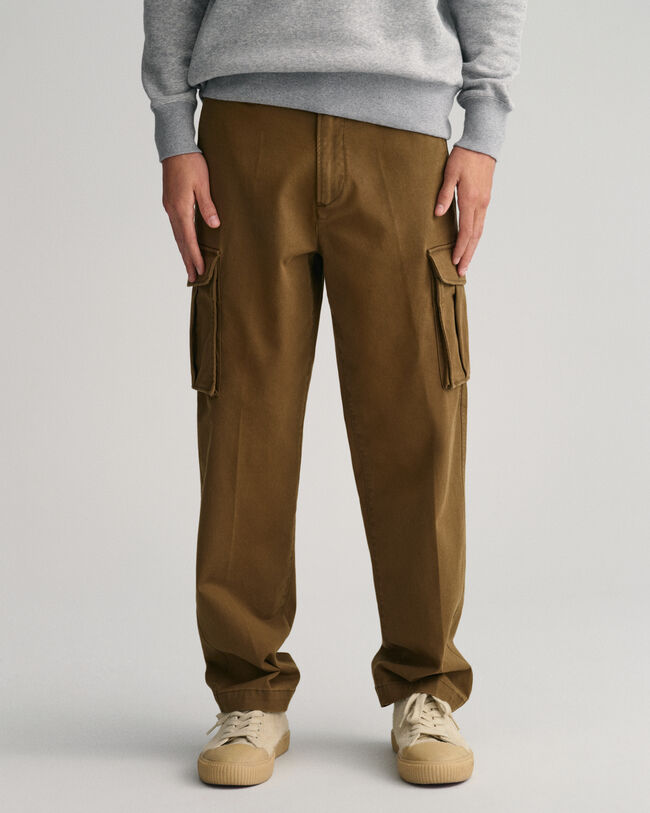 Pantalon cargo en sergé