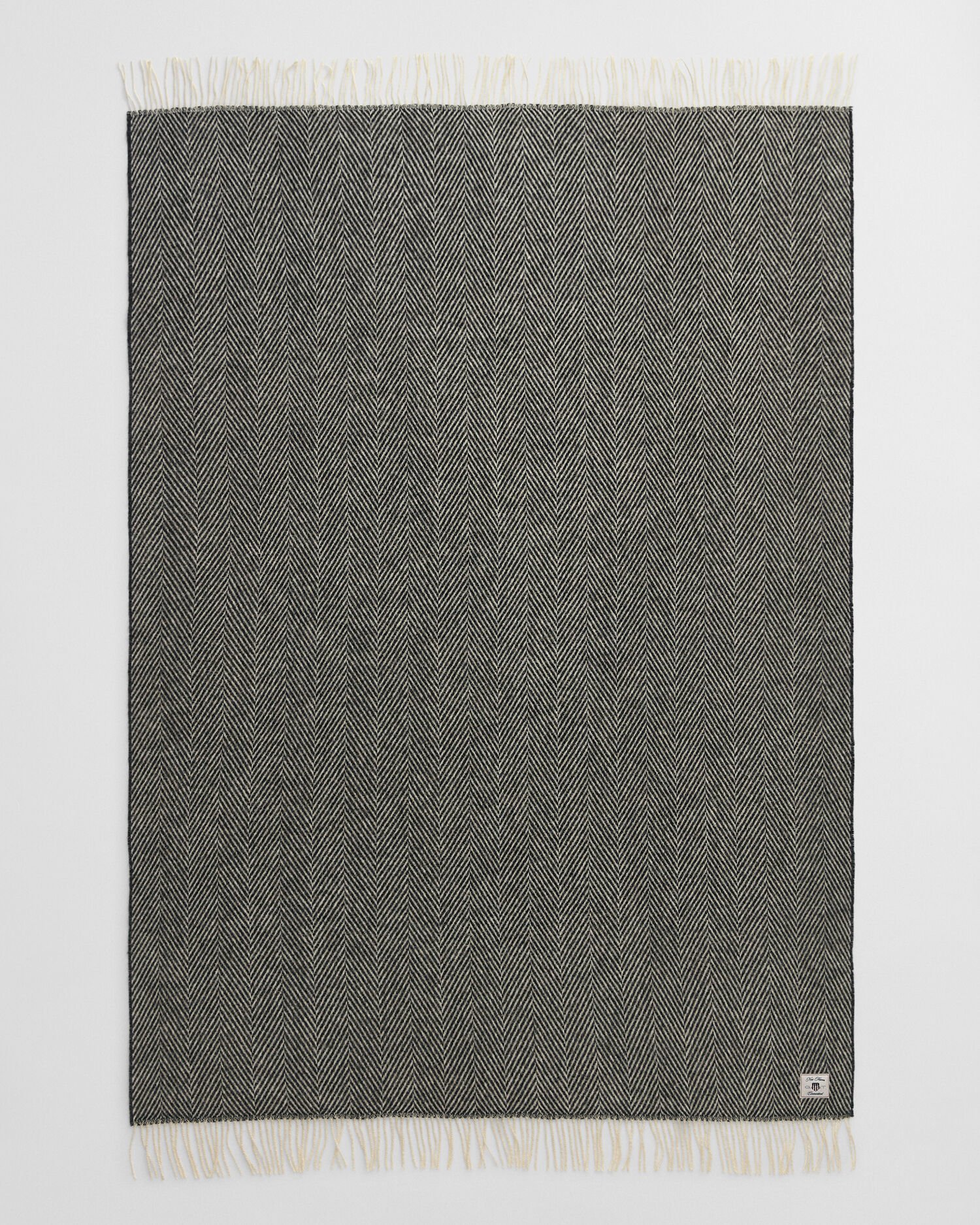 Jeté de lit en laine à chevrons