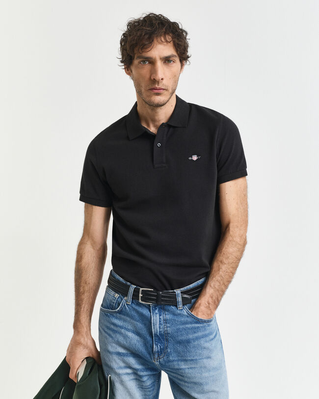 Polo coupe slim en coton piqué Shield