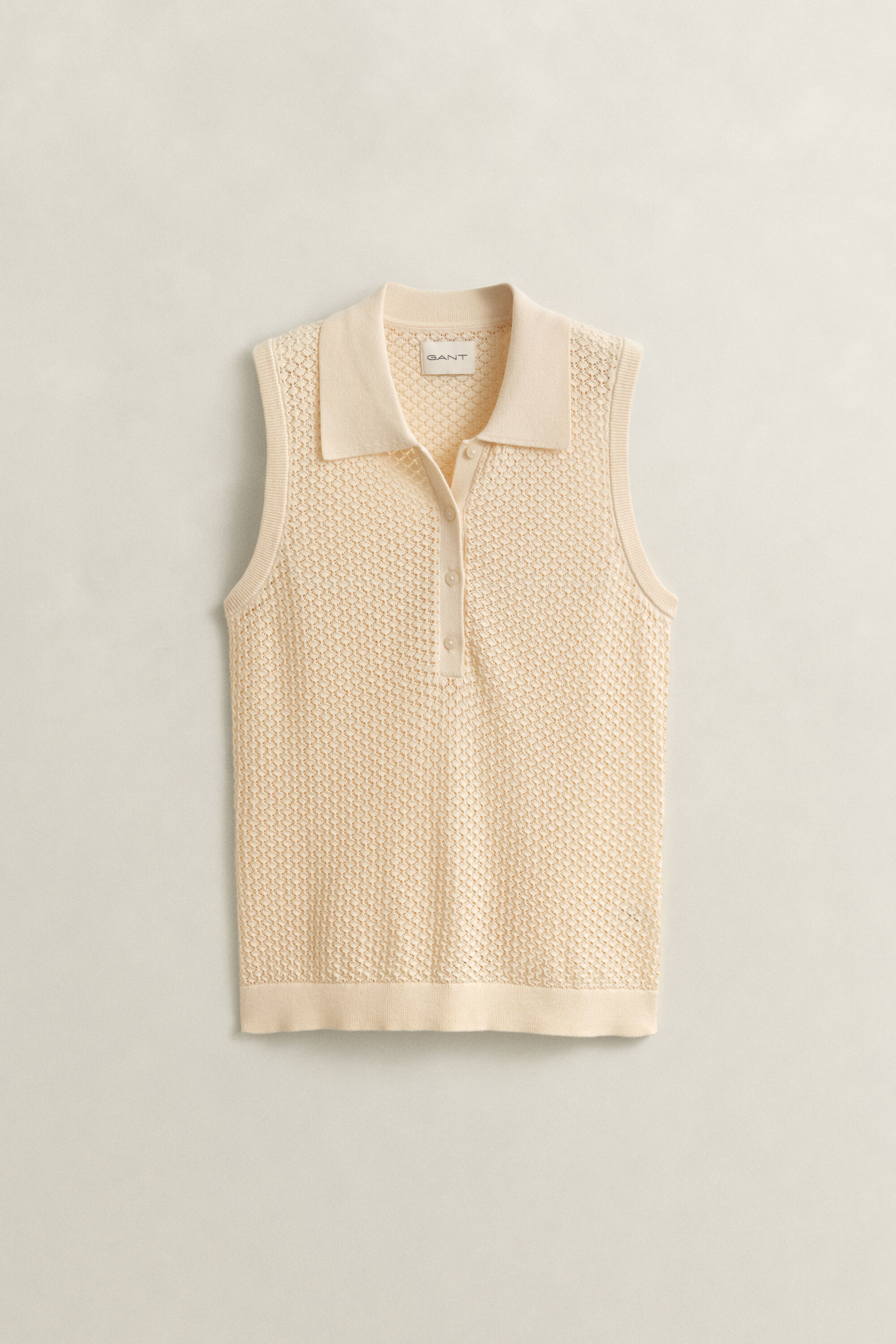 Haut sans manches en maille ajourée