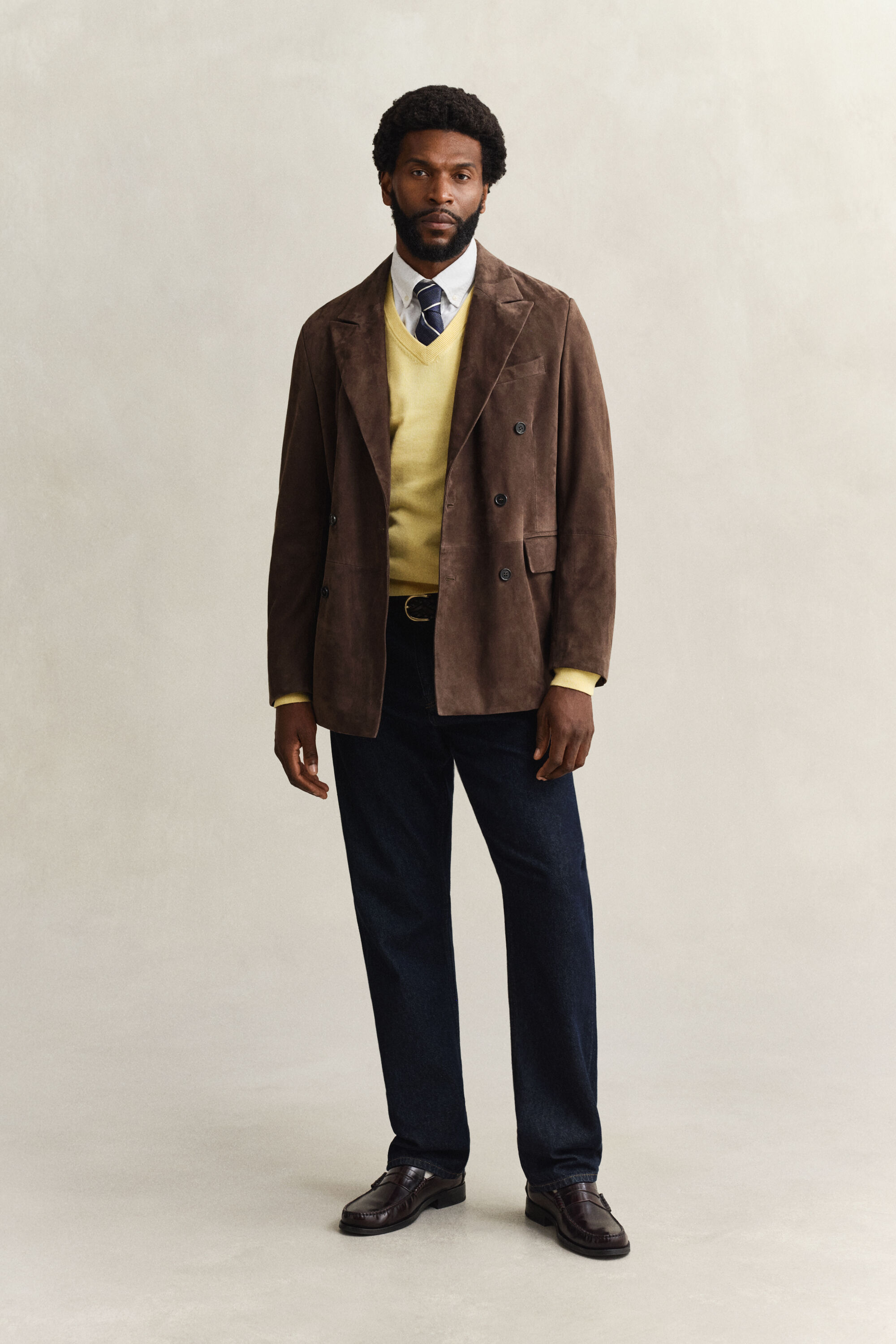 Pull col V en coton classique