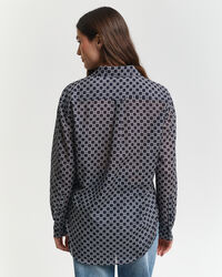 Chemise relaxed fit en coton et soie Geometric