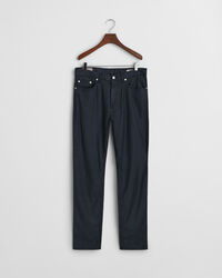 Jean coupe slim en coton et lin