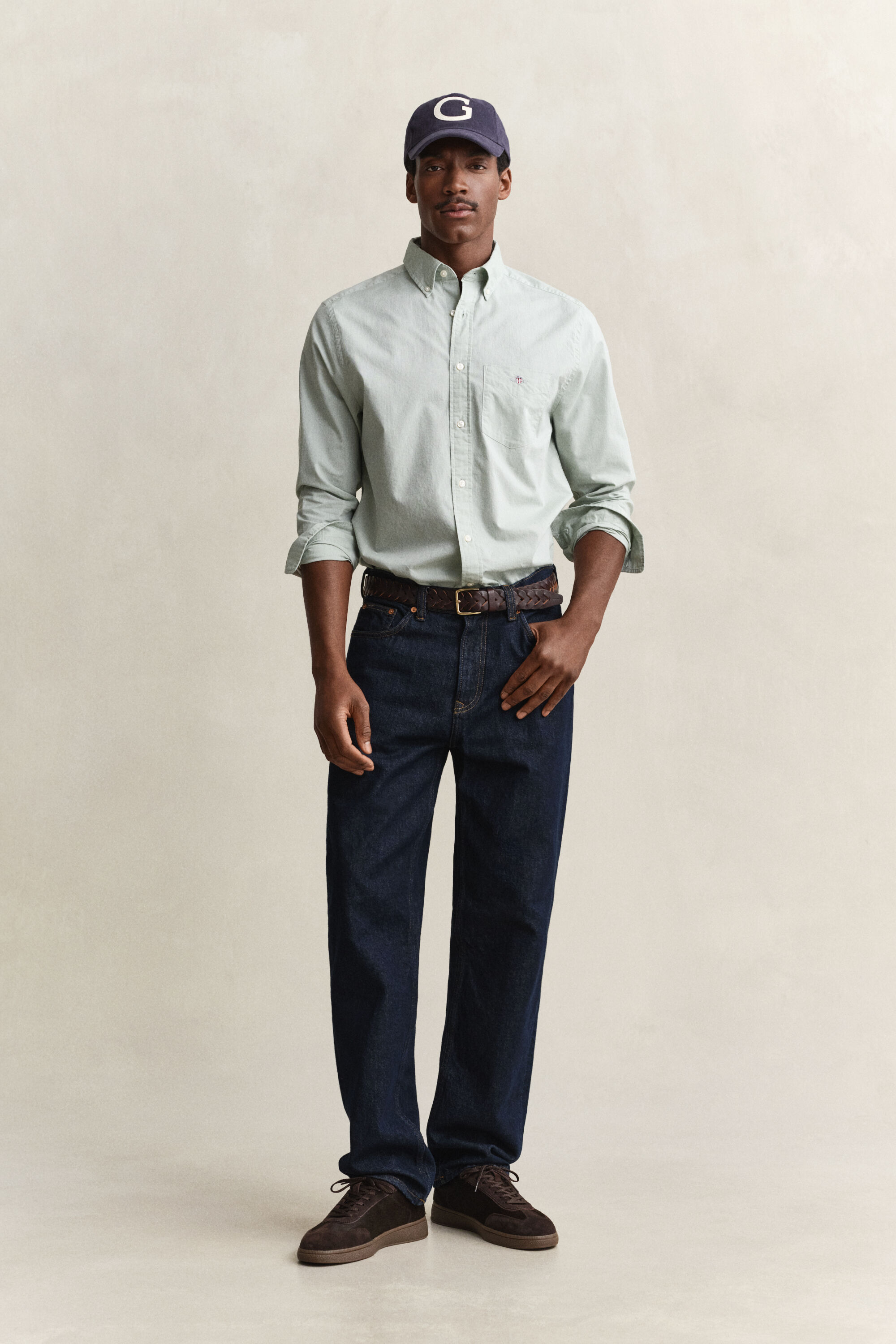 Chemise coupe regular en popeline classique