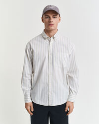 Chemise coupe décontractée en coton Oxford Luxury à rayures