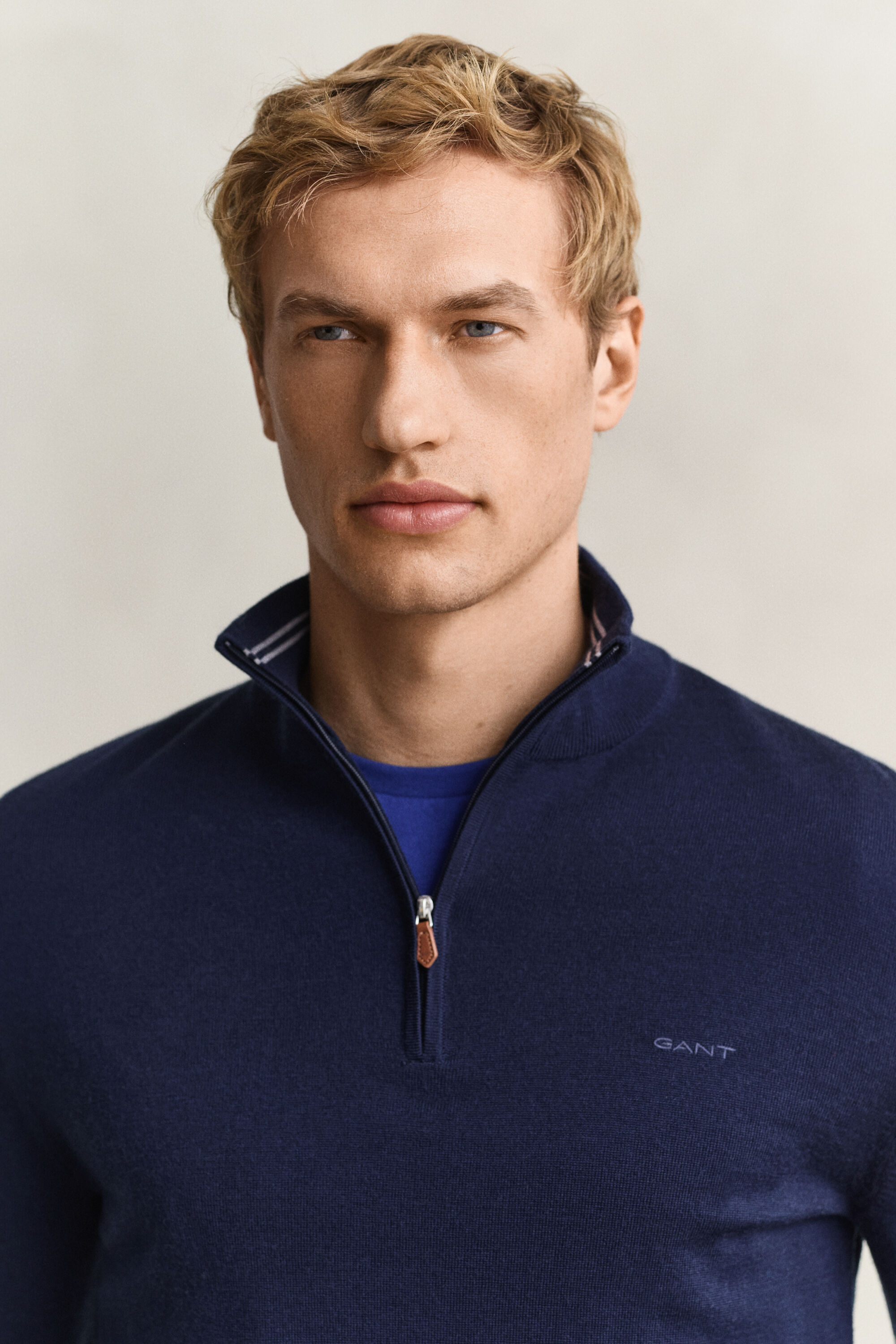 Pull à demi-zip en laine mérinos