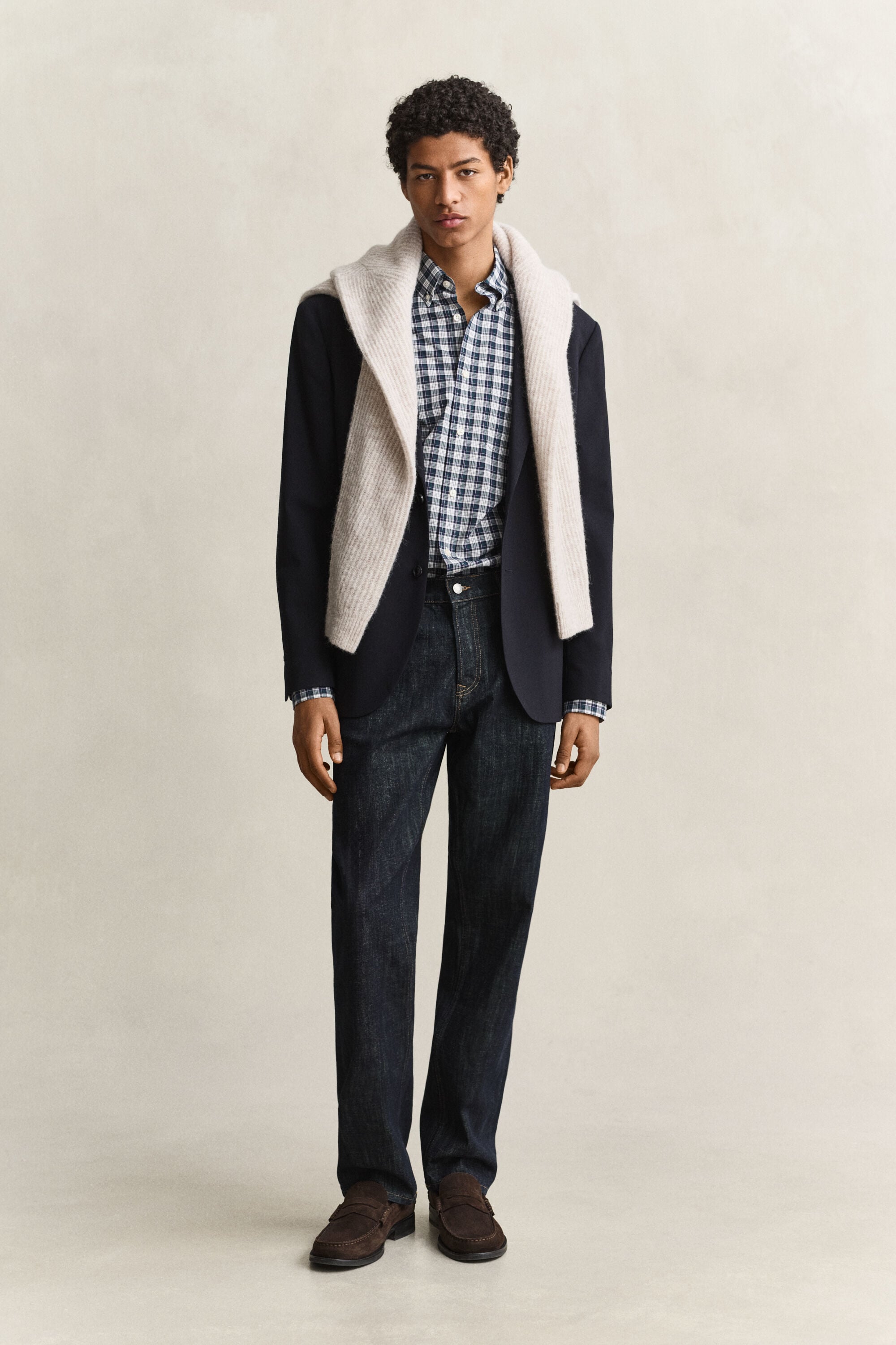 Chemise en popeline à carreaux