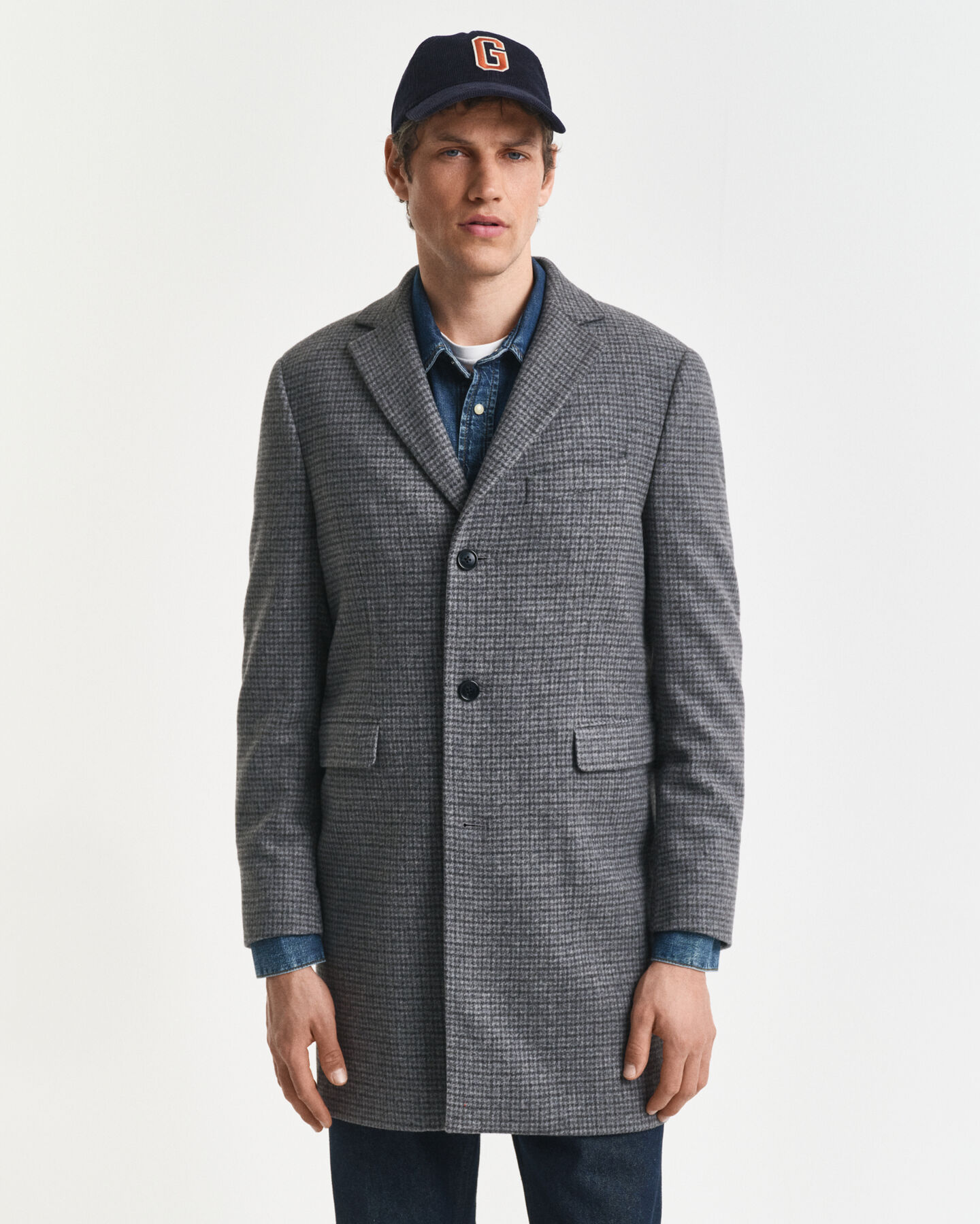 Manteau en laine bicolore