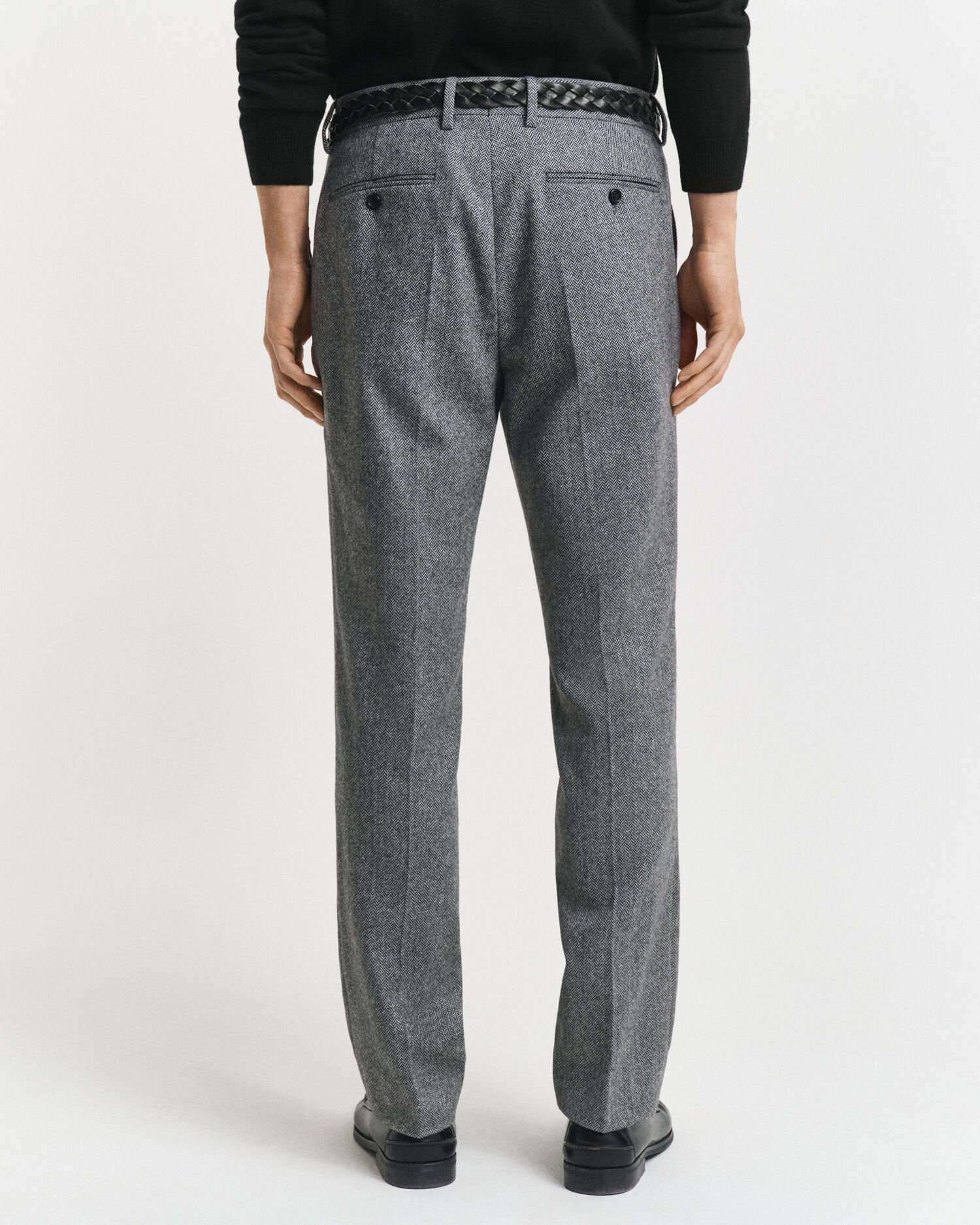 Pantalon de costume coupe slim en flanelle à chevrons