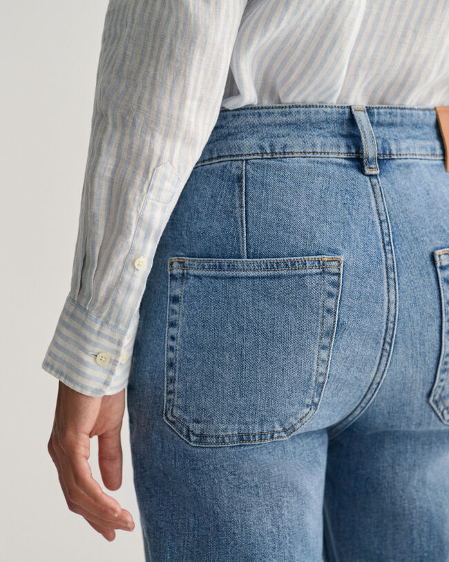 Chemise regular fit en lin à rayures