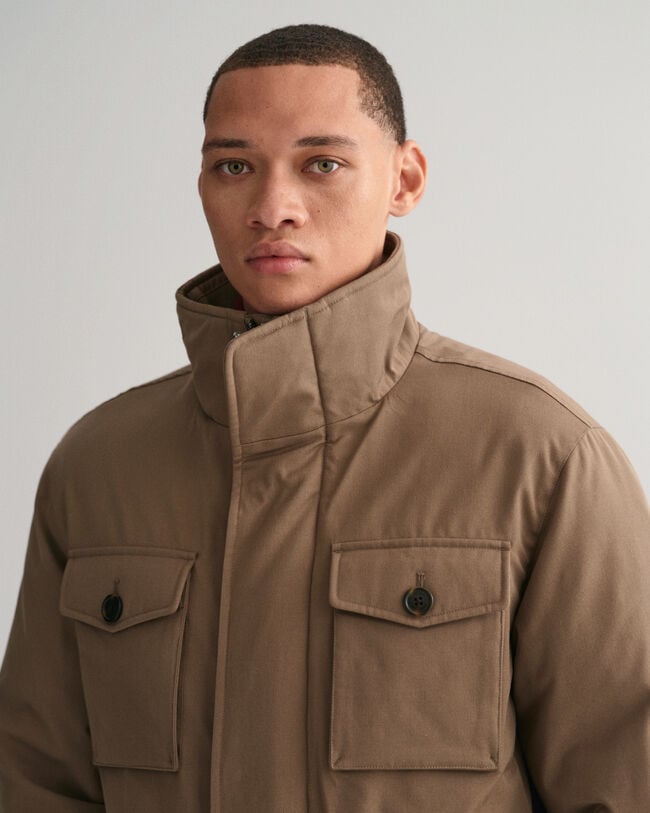 Veste style militaire en flanelle rembourrée