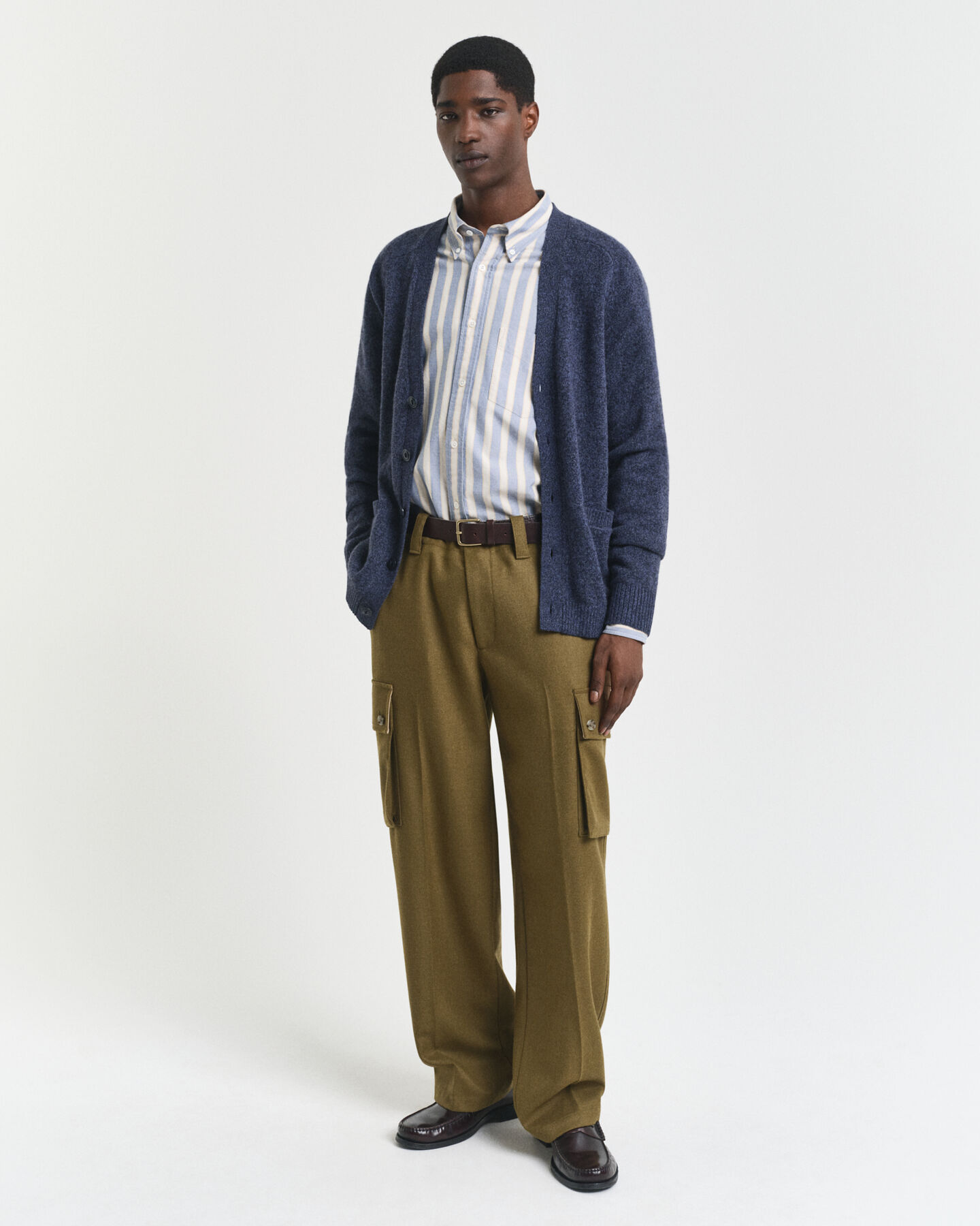 Cardigan en laine mélangée moulinée